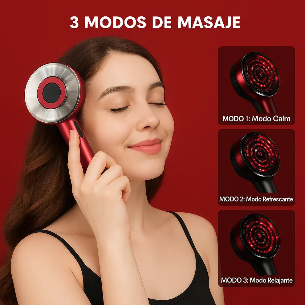 Cepillo Masajeador Capilar con Luz LED Roja + 🎁Aceite de Crecimiento CAPILAR | Tecnotodo