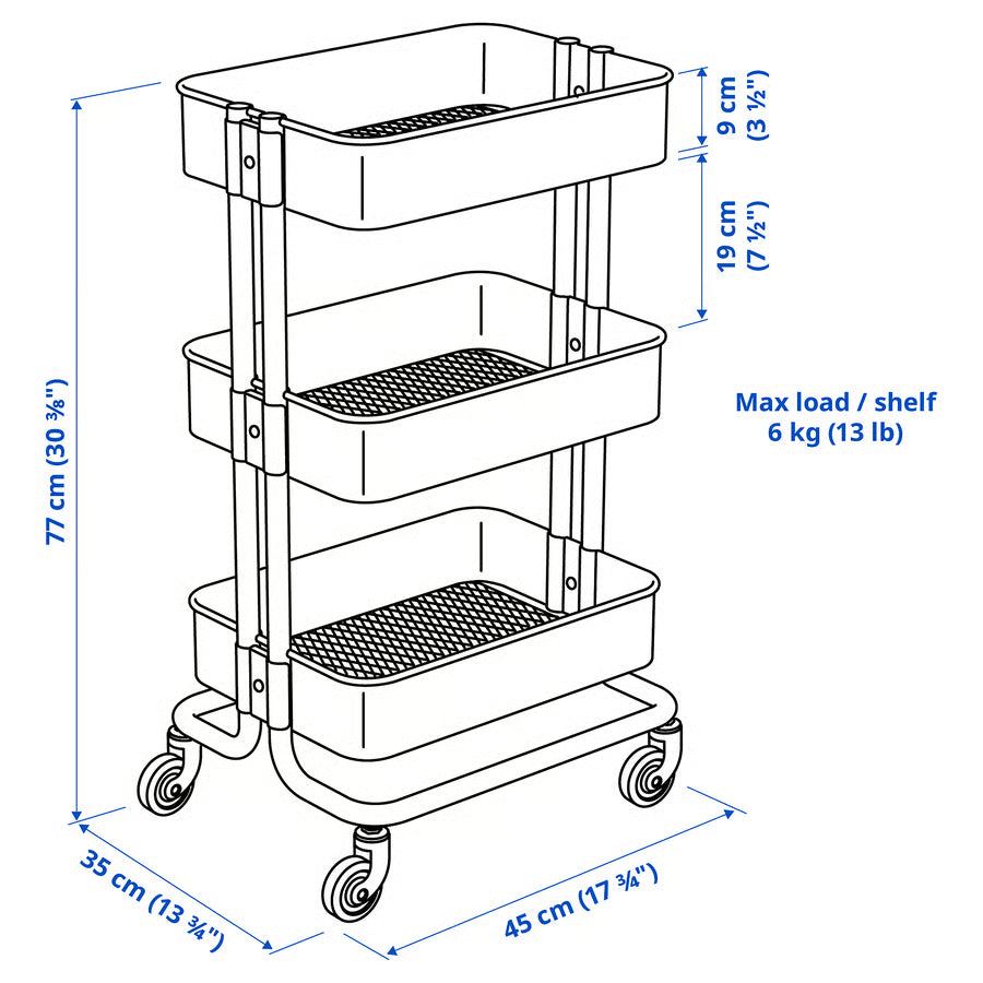 Carrito Estante Organizador 3 niveles Multiusos